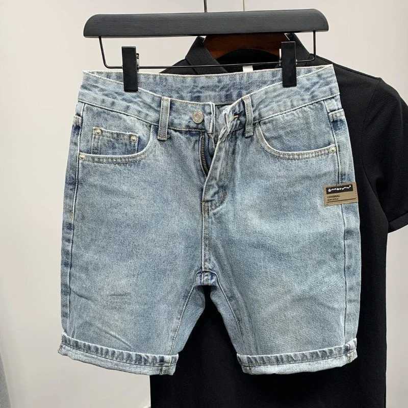 Mens Short Jeans Pants Oversize Big Size Graphic Male Denim Shorts Designer Cut Blue Trend 2024 Xl Thin New in Original JortsXJ241206