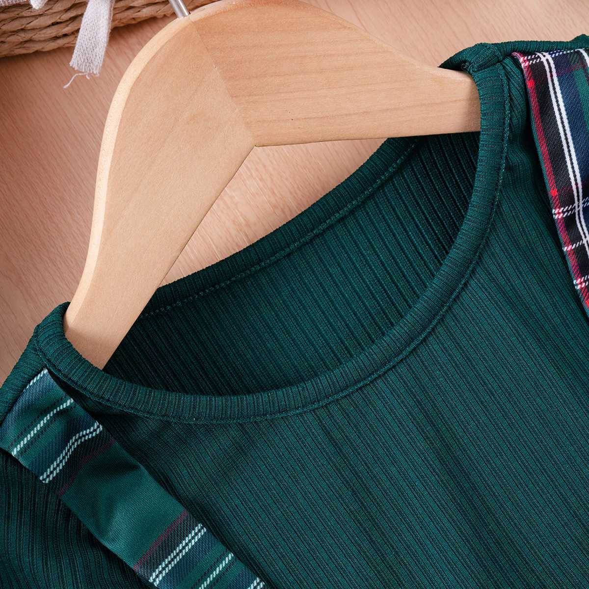 Infant Toddler Dress Fashion Plaid Childrens Clothing College Sle Girls Fake Two Piece Back Dress Christmas Holiday CostumeXJ241206