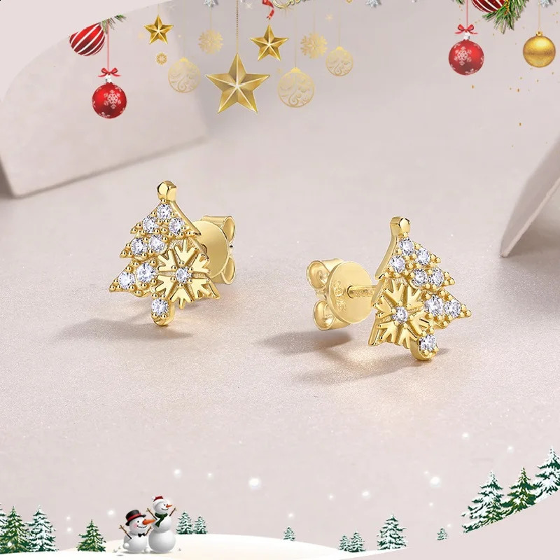 Halaile D Color S925 sterling silver Christmas tree earrings with GRA exquisite jewelry womens Dainty Sparkly gift 241205