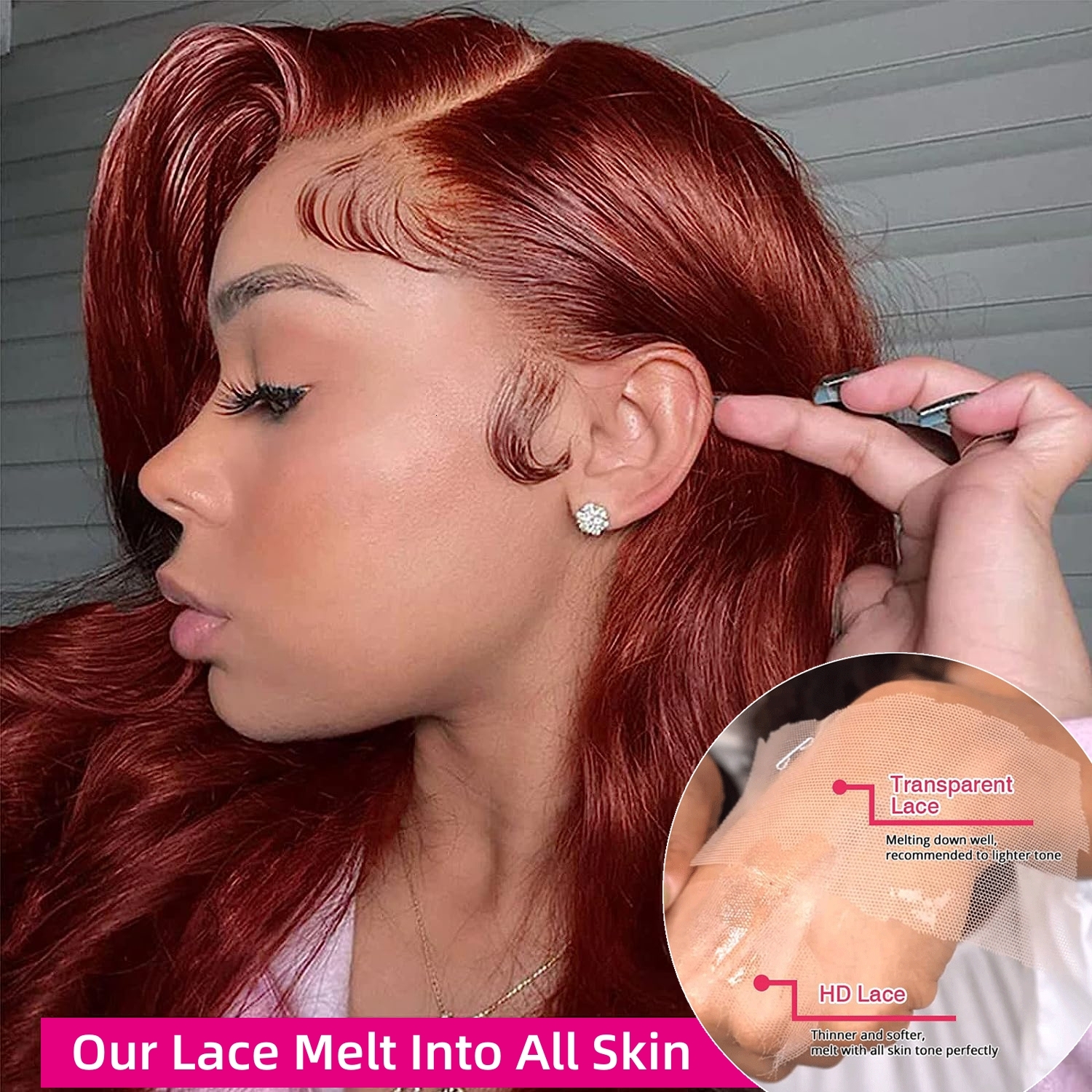 Reddish Brown Straight 13X6 Hd Pre Plucked 13X4 Lace Frontal Wig Brazilian Human Hair Wigs For Women