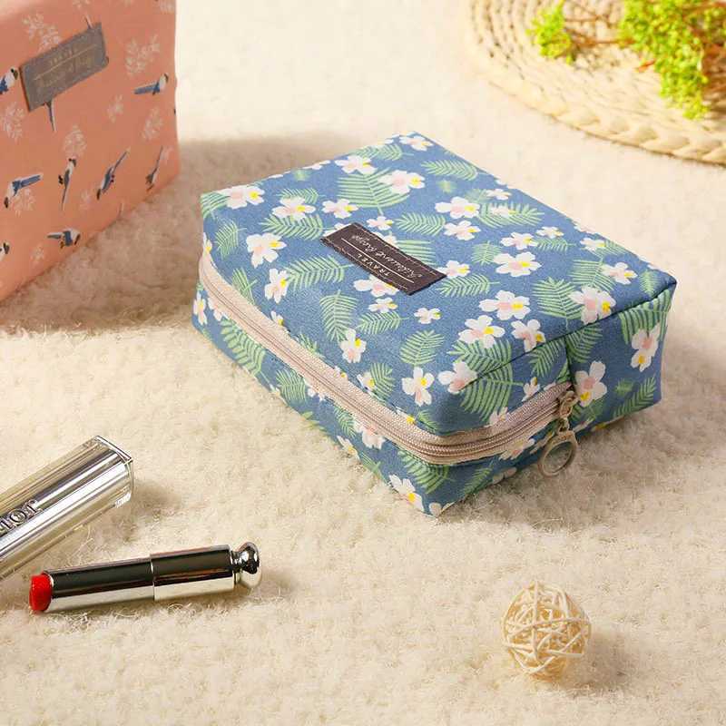 New Cosmetic Storage Bag Cute Mini Portable Carry- Girls Toiletry Storage Bag Travel Beauty Organizer Flower Purse Makeup BagsXJ241206