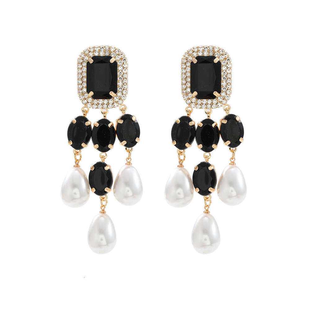 Advanced women's new inlaid pearl earrings, fashionable trendy and earrings