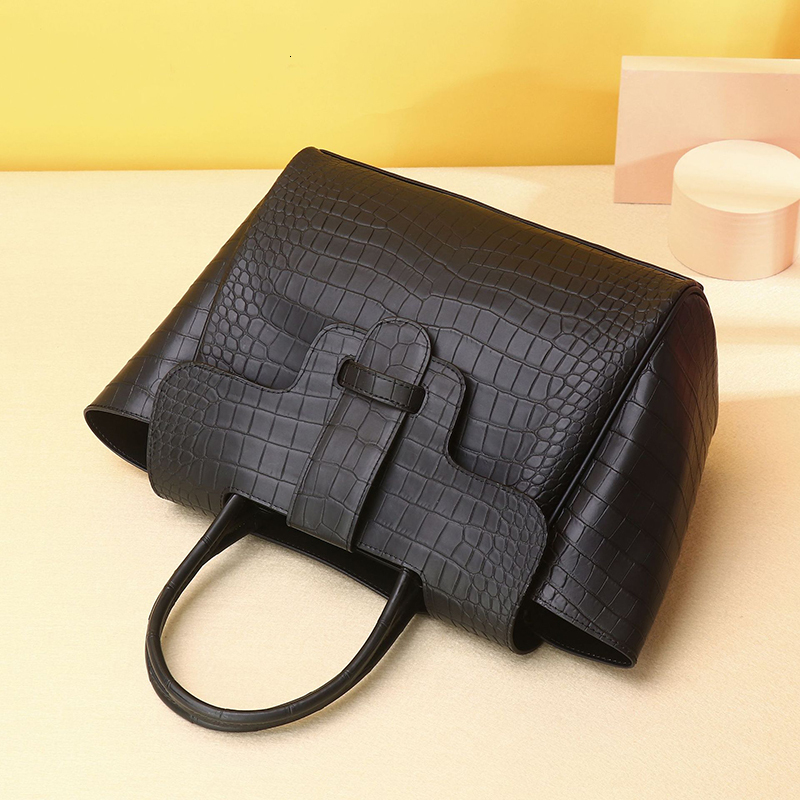 High Quality Designer Genuine Leather Women's Handbag With Crocodile Pattern Real Cowhide Fashion Women's Bag