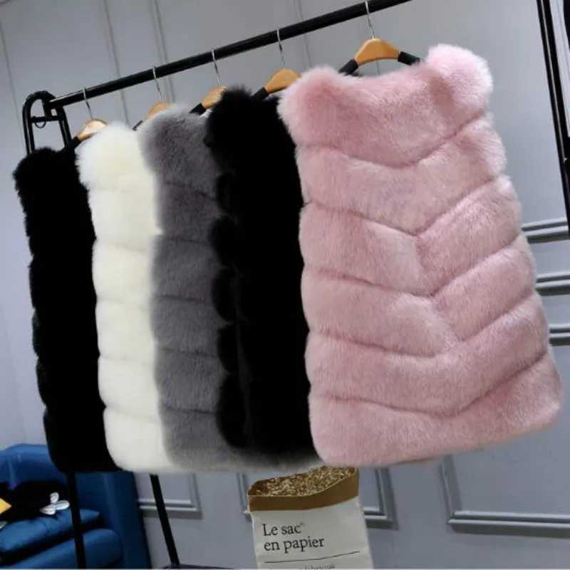 2022 New Womens High imitation Fur Vest Fashion Fur Jackets Casual Style Overcoat Women Fur OuterwearXJ241206
