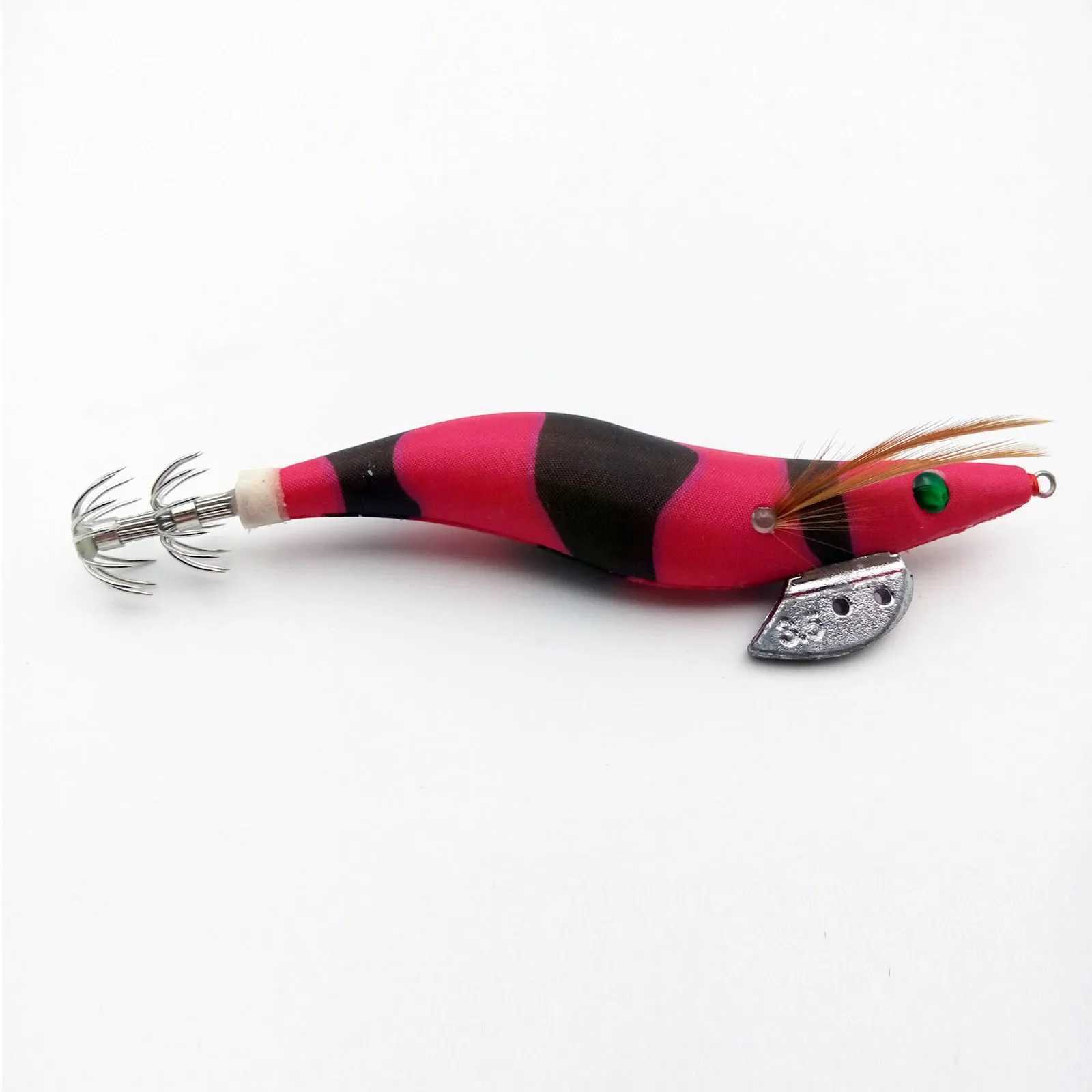 Luminous Wood Shrimp Fishing Lure Jig Sinker 3.5# Squid Hook Jigs Sea Octopus Cuttfish Shrimp Baits Lures Hard BaitXJ241128