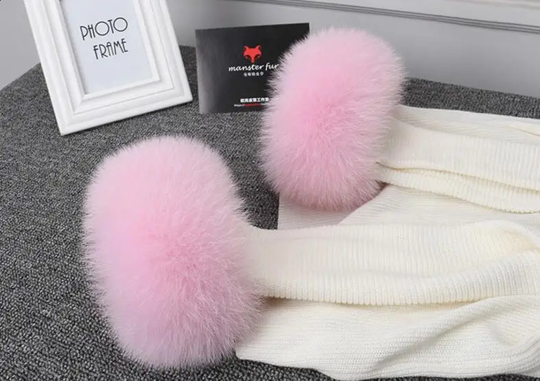 Womens Winter Coat 100% Genuine Fox Fur Sleeve Womens Winter Coat Full piece Fox Fur Sleeve Fur Glove 241206