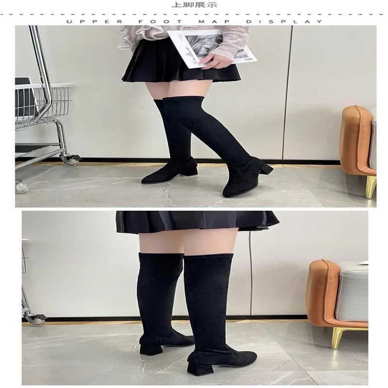 High Quality Fall/Winter Fi Internet celebrity high H thick H elastic ultra-thin boots T241206