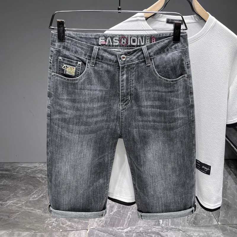 Summer Mens Ultra-thin Denim Shorts Chinese Embroidery Classic Fashion Straight Shorts Business Casual Short Jeans MaleXJ241206