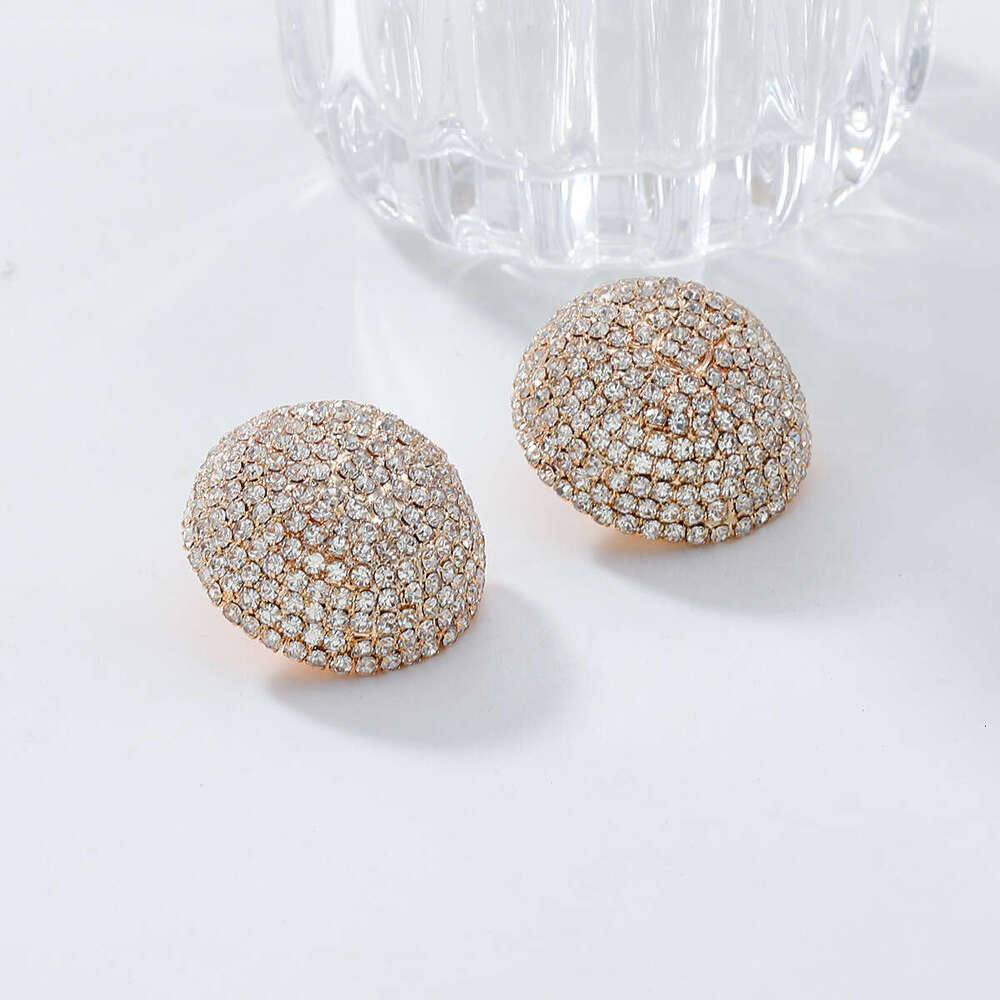 Trade Fashion Round for Women's Personality, Light Water Dia Geometric Earrings, High Grade, Simple and Versatile Earrings