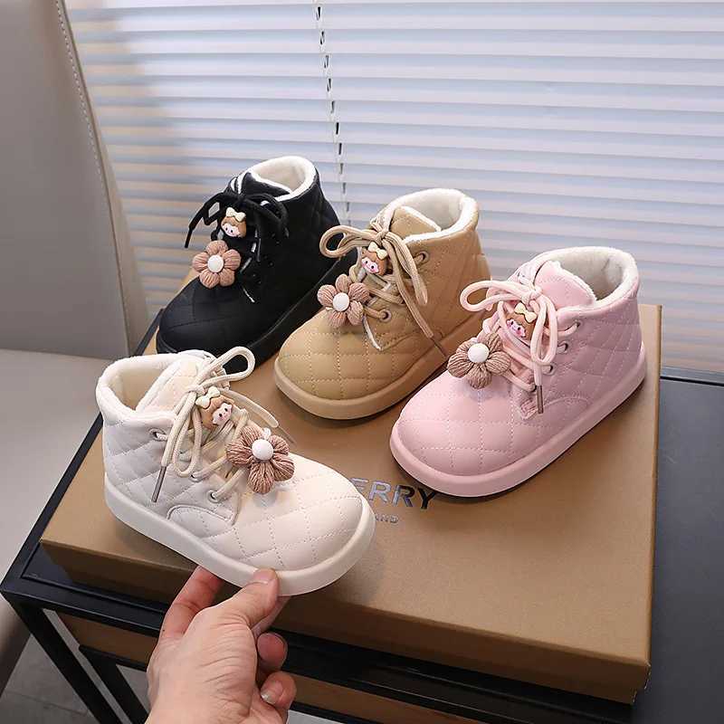 Winter Kids Cotton Boots Cute Warm Plush Toddler Girls Boots Fashion Comfortable Anti Slip Kids Casual Shoe Princess Ankle BootsXJ241206