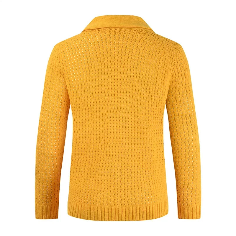 Oversize Cardigan Sweater Men Solid Color Turndown Collar Singlebreasted Knitted Winter Jumpers Coat Knitwear 241205