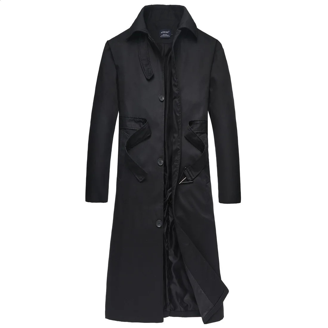 Mens Spring Autumn Windbreak Overcoat Long Trench Coats with Belt Male Pea Coat Men Double Breasted Peacoat 241202