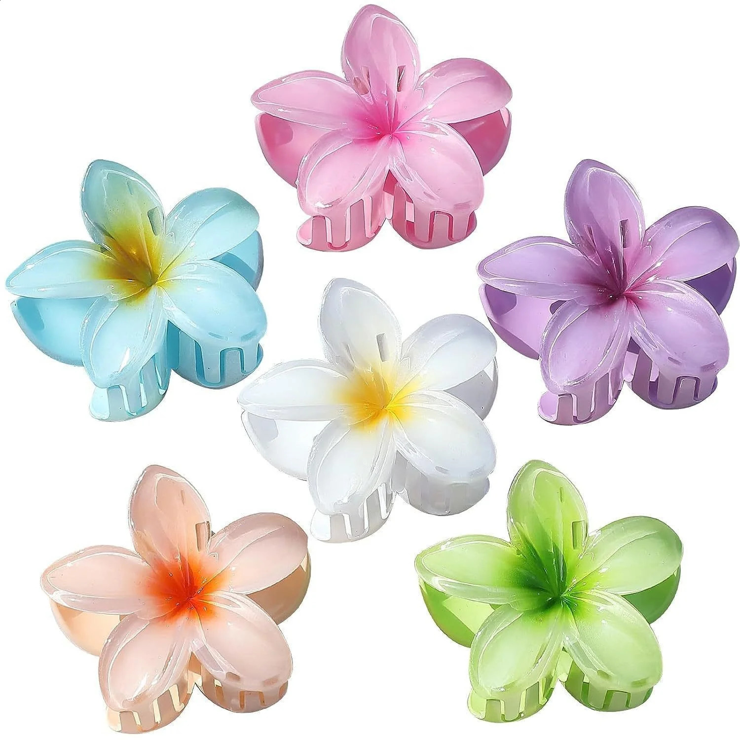 6 fashionable egg flower hair clips womens bohemian style colorful hair clips hair claws beach vacation girls hair accessories 241205