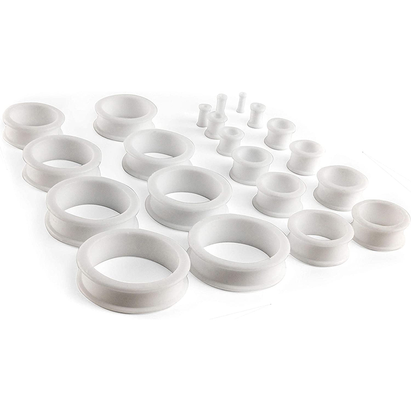 3-38mm Hollow Medical Silicone Flexible Double Flared Flesh Ear Tunnel Plugs Phimosis stretch ring Gauge Expander Stretchers Men 1pair or One for each