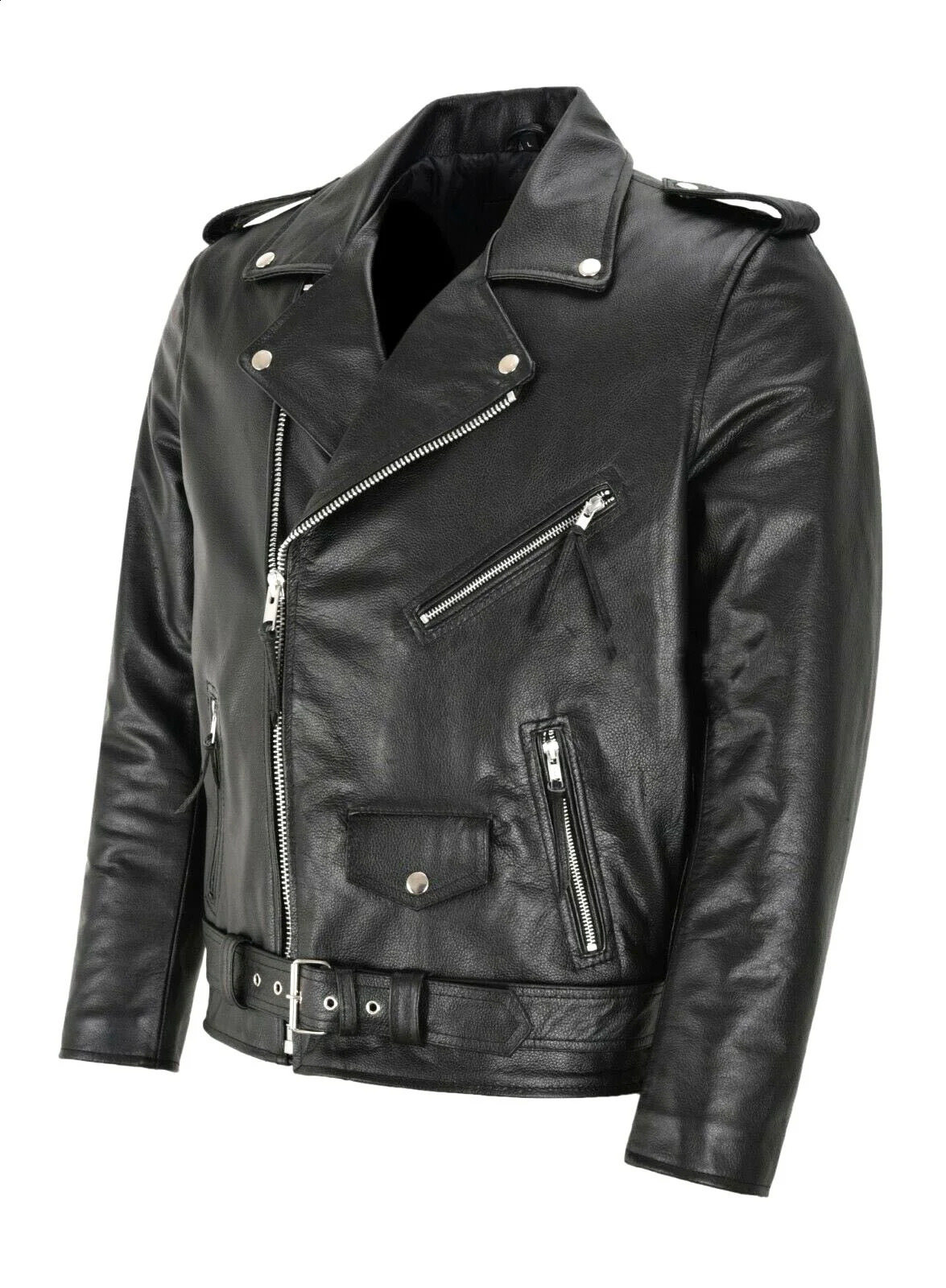 Men PU Leather Jacket Motorcycle Fashion Slim Fit Coat 251015