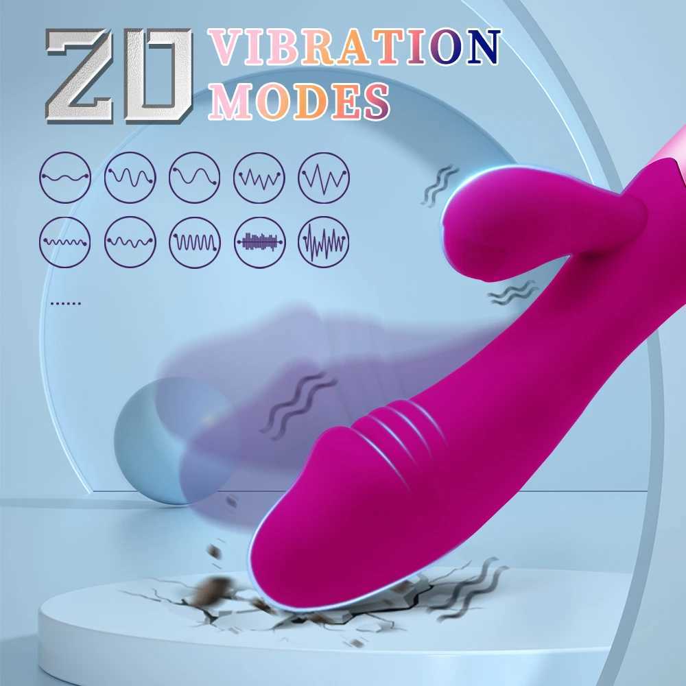 Strong G Spot Dildo Rabbit Vibrator Soft Silicone Pussy Massager Rechargeable Vagina Clitoris Stimulator Adult Sex Toy for WomanXJ241206
