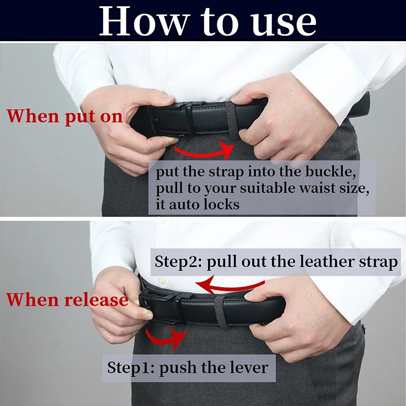 Maikun Genuine Leather Ratchet Belts For Men Dress Black Waist Comfort Click Belt 241205