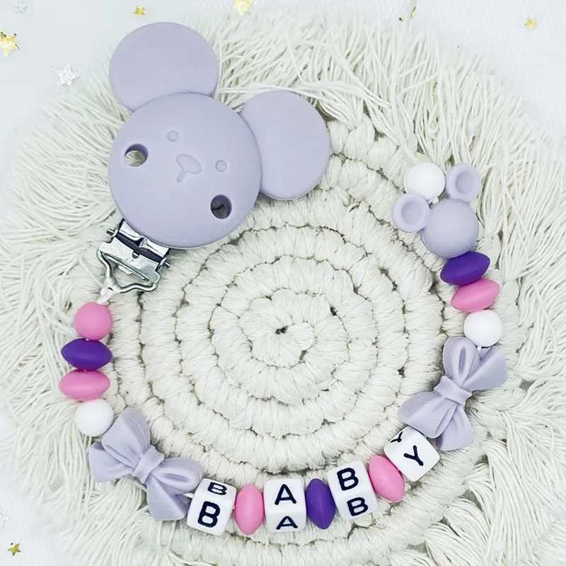 Pacifier Holders Clips# Free Handmade Personalized Name Baby Pacifier Clips Chains Silicone Beads Teether Teething Toys Dummy Holder Pacifier Chain Gi