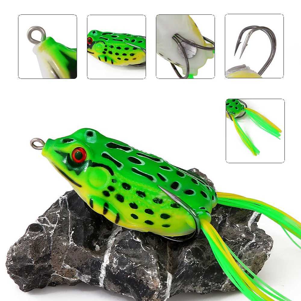 1Pcs 5g 9g 13g 17.5g Soft Frog Fishing Lures Topwater Artificial Silicone Bait with Doub Hooks Crankbait Bass Fishing TackXJ241128