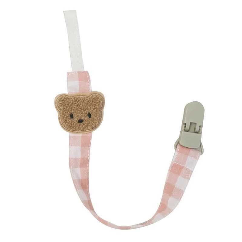 Pacifier Holders Clips# Cartoon Embroidered Bear Baby Pacifier Clip Nursing Soother Holder Teether Chain Plastic Clip DIY Nipple Holder H241206