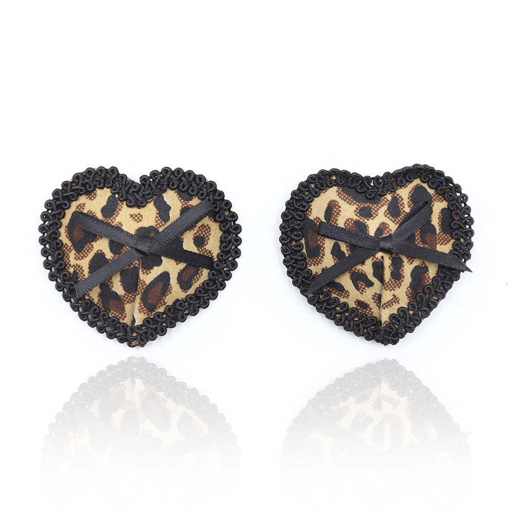 Manufacturer wholesale Christmas black tassel leopard print nipple stickers, flirtatious love nipple stickers, women's adult underwear accessorie