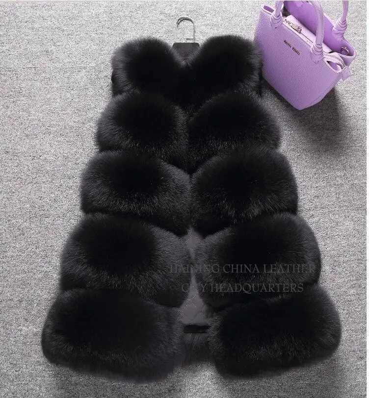 New Design 2017 Fashion Winter Women Fur Vest real Fur Vests Woman Fe Fur Coat Jacket Fe Ladies Fur Coats Size S-XXXXJ241206