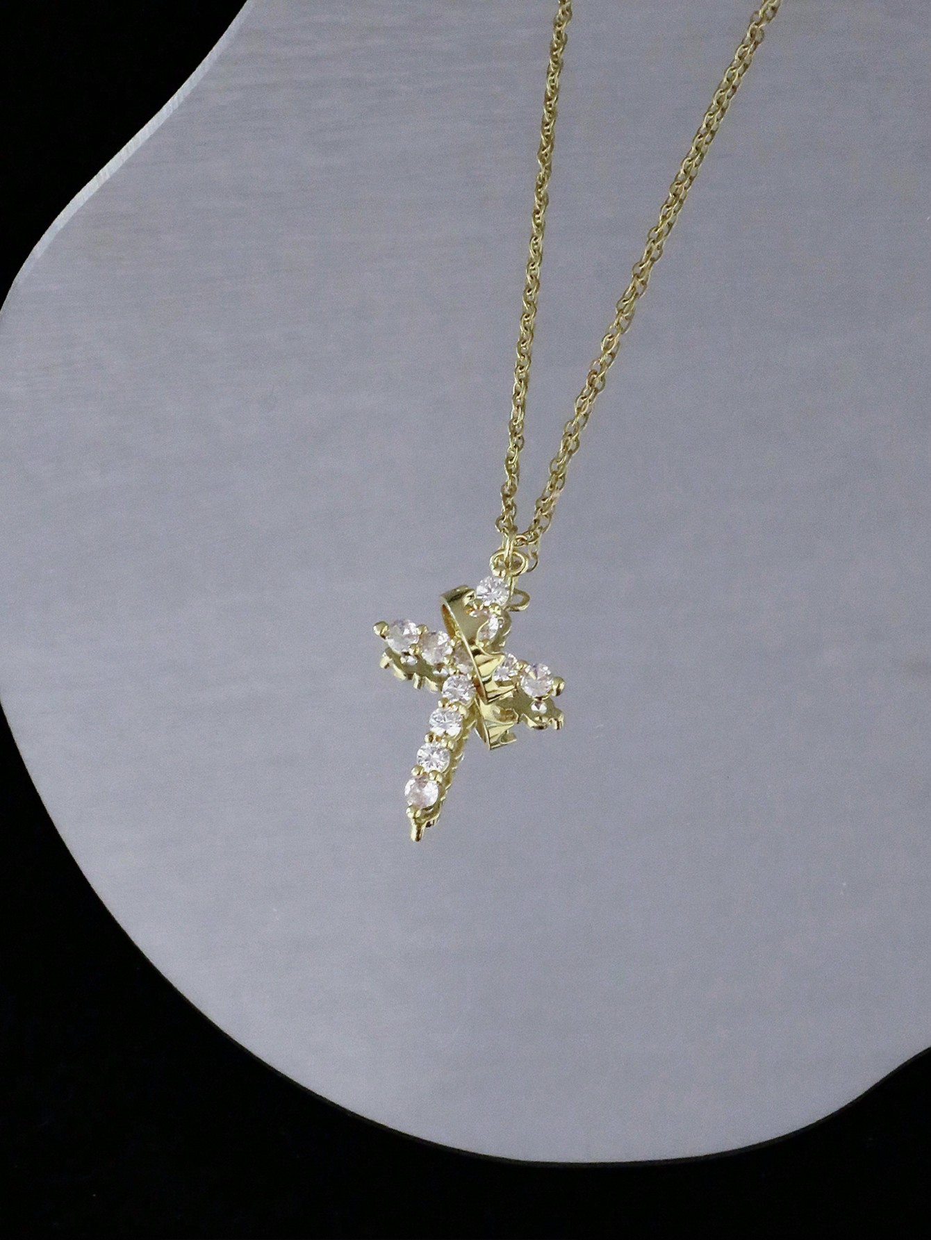 Other Cross Crown Pendant Choker Necklace - Silver/Gold Chain Trendy Jewelry for Women Men Girls Party Holiday Gift S25315