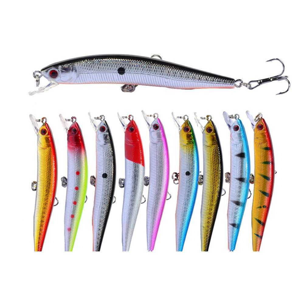 1 Pcs/lot Fishing Lure 3D Eyes Floating Minnow Aritificial Laser Wobbrs 9.5cm 8g Crank Bait Hard Plastic Fishing Tack PescaXJ241128