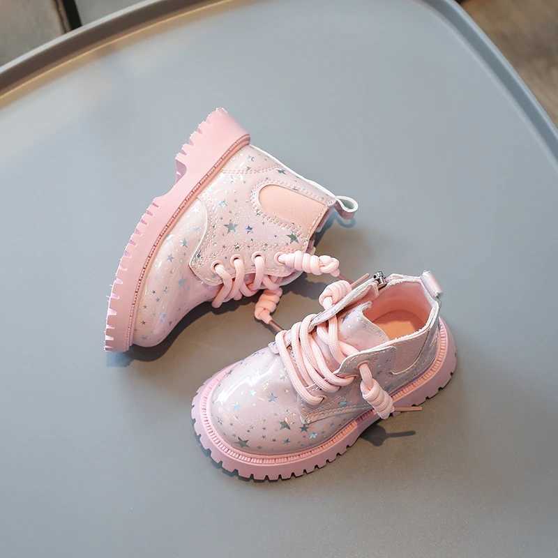 Childrens Fashion Boots Black Low Lightweight Boys Girls Toddler Shoes 0-8 Years Old Soft Bottom Non-slip Kids Baby Boots ShoesXJ241206