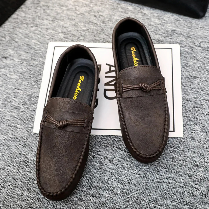 Men Loafers Shoes Man Fashion Comfy Slip-on Drive Moccasins Footwear Male Leather Boat Shoes Men Casual Shoes 241206