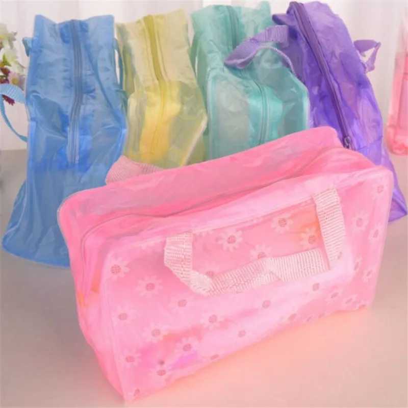 Make Up Organizer Bag Toiletry Bathing Storage Bag women waterproof Transparent Floral PVC Travel cosmetic bagXJ241206