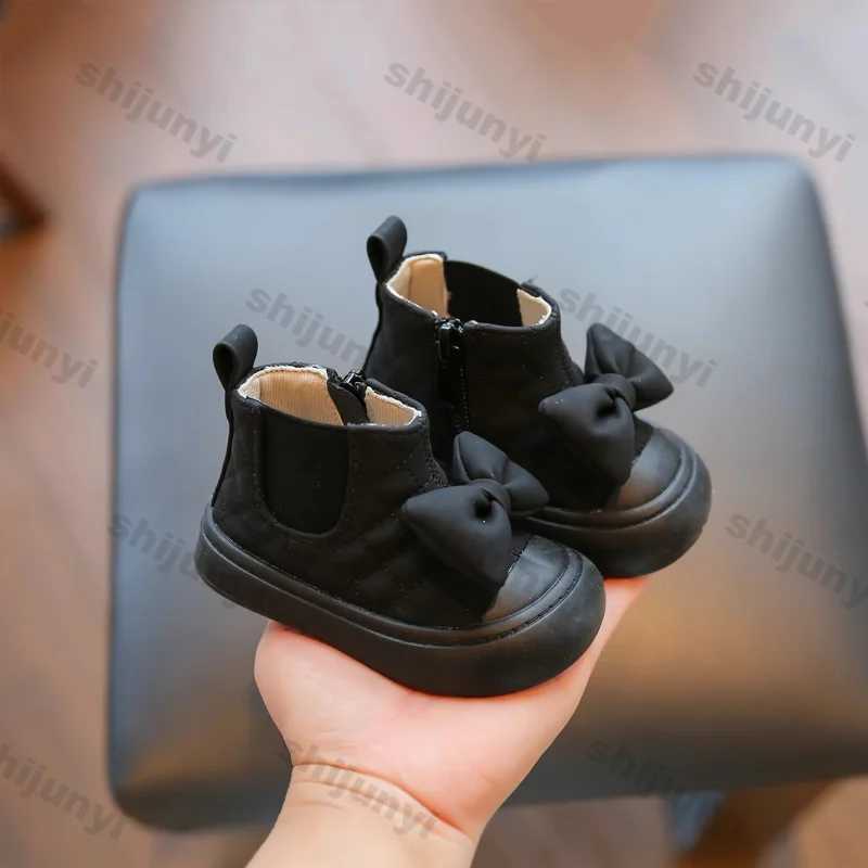 Baby Boots Autumn Winter Infant Warm Cotton Shoes Princess First Walkers Toddler Boys Girls Sweet Soft Soles Non-slip Ankle BootXJ241206