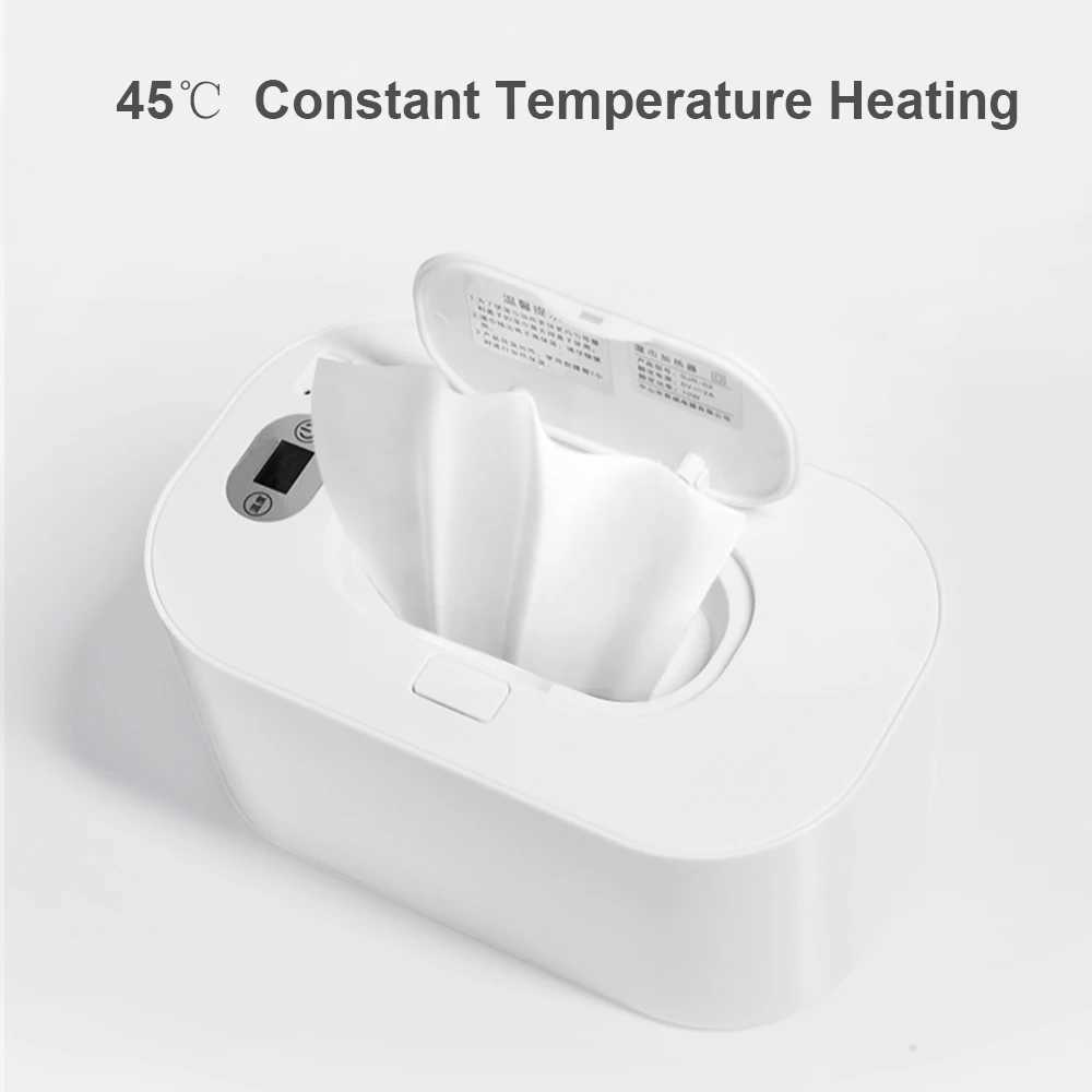 Bottle Warmers Sterilizers# Baby Wipe Warmer Large Capacity Baby Wet Wipes Warmer Dispenser with Digital Display USB Powered Temperature Heating S2412