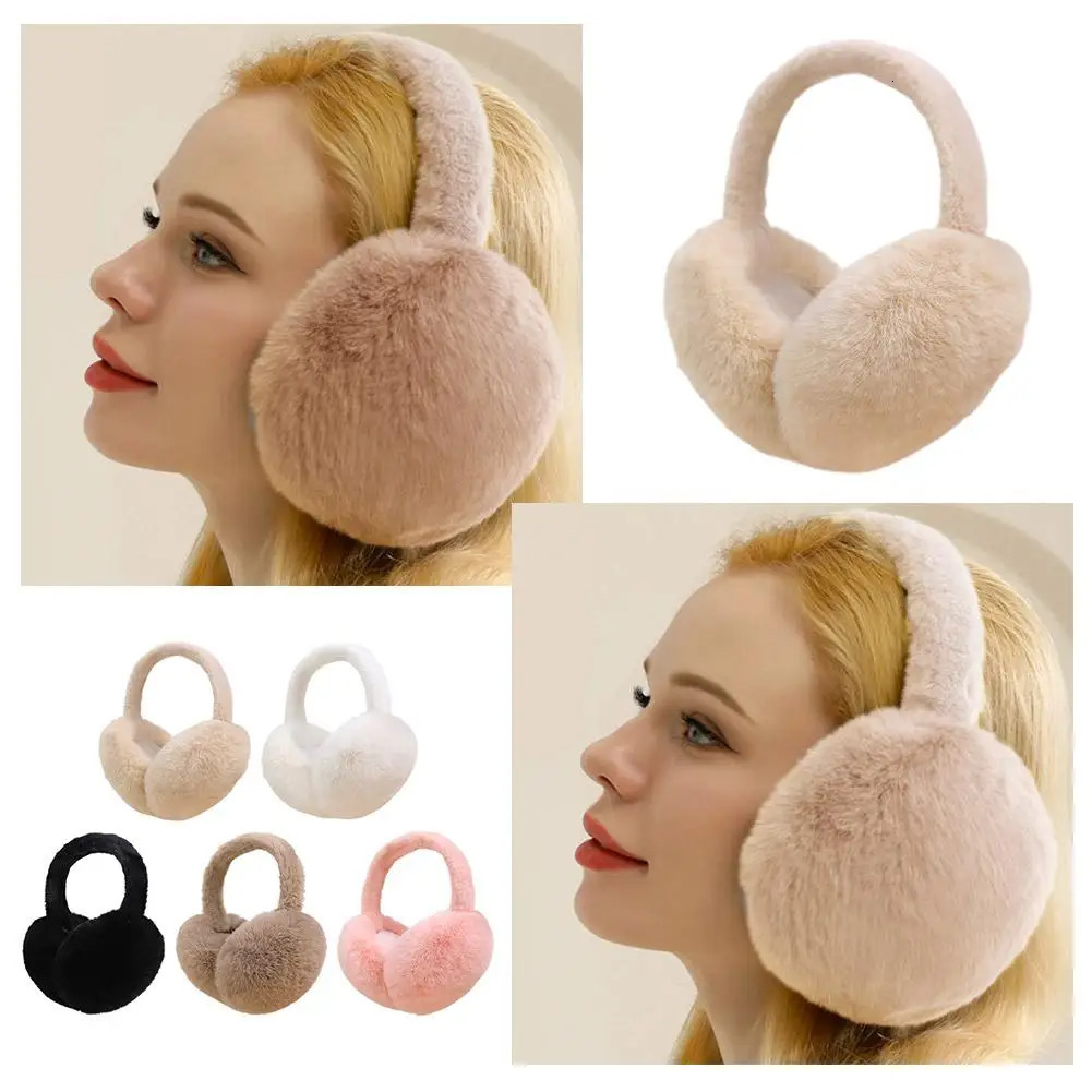 1 piece of solid color soft plush earmuffs warm winter earmuffs outdoor cold protection earmuffs fashionable folding L1Q8 241205