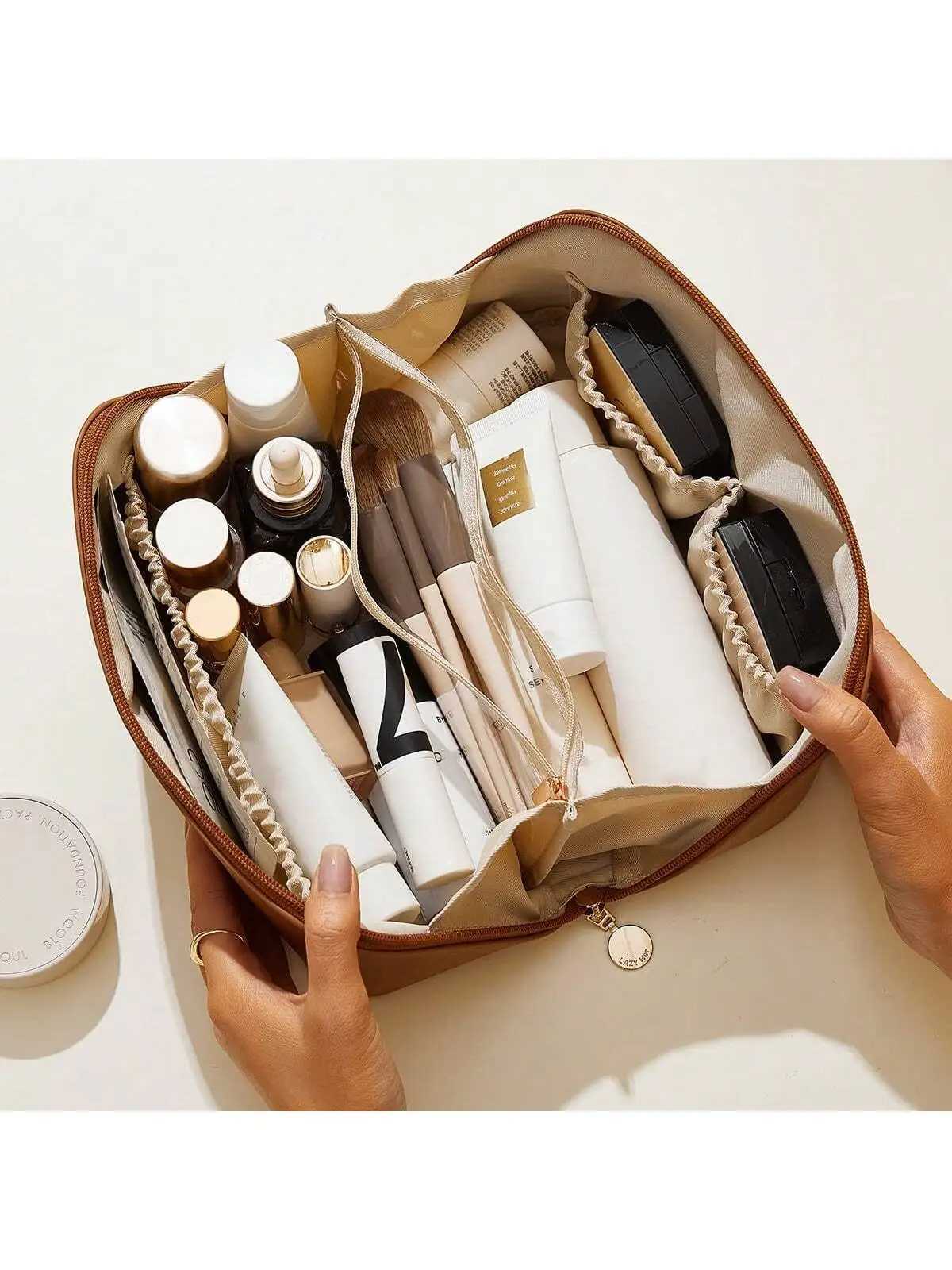 New Shell Cosmetic Bag High-looking PU Handbag Large Capacity Cosmetic Storage Bag Portable Toiletry Bag WholesaleXJ241206