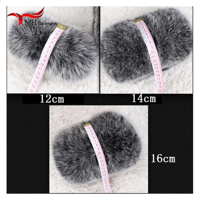 2024 Winter Fashion Black Fox Fur Cuffs Womens Fox Fur Cuffs Womens Bracelets Wristbands Warm Arms M1 241206