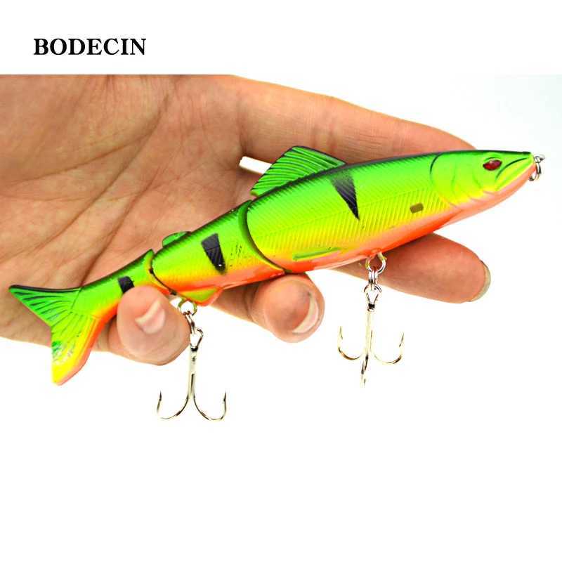 1pc 17.7g 125mm Crankbaits Fishing Lures Hard Bait Artificial Wobbr For Pike Peche 3 Segments Minnow Swimbait With Steel BallXJ241128
