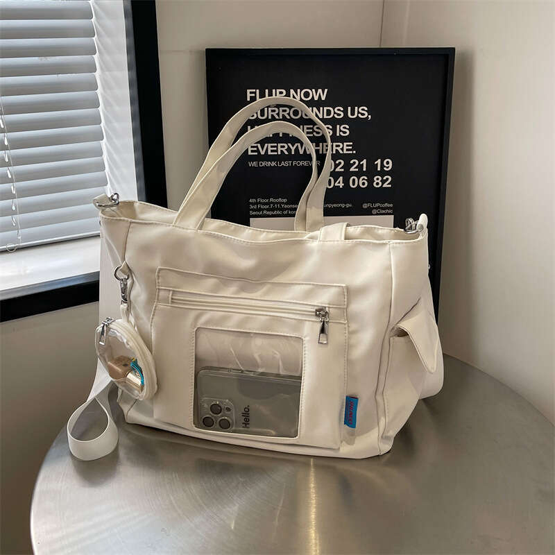 New Large Capacity Transparent For Women's Summer Canvas Crossbody Handheld Commuter Tote Bag Fashion Quality Classic B1