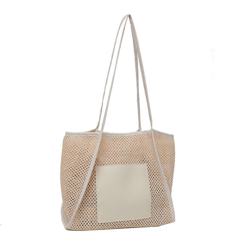Straw Women's Beach Summer New Item, Large Capacity Woven Simple Casual Shoulder Bag, Fashionable Quality, Classic