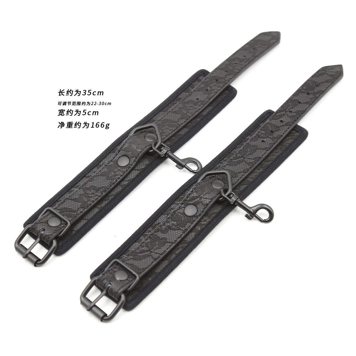 Yiwu Adult Sex Products Manufacturer Sex Spot Wholesale Black Jacquard Cloth SM Dog Slave Restraint Training Handcuffs