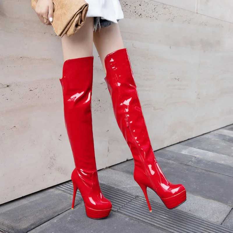 High Quality Wen PU High H Over The Knee Boots Wens New Autumn Winter Platform Thigh High Boots sexy womens dance shoes WSH5016 T241206