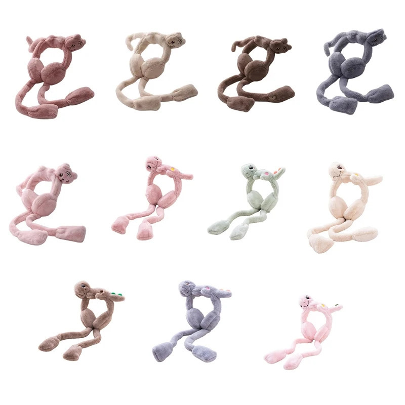 Animal hat with sport Dianosaur earrings jumping head hat plush earmuffs childrens earmuffs wool earmuffs 241205