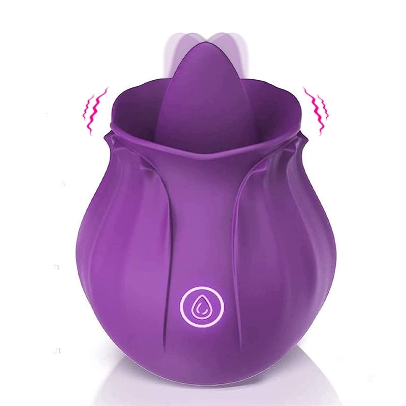 Powerful Rose Tongue Licking Vibrator for Women G Spot Female Clitoris Oral Stimulator Vagina Sucking Massager Adult Sex Toys 241205