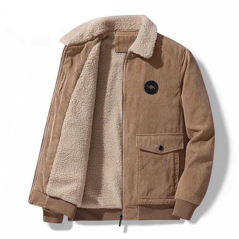 Loose Winter Quilted Padded Coat for Men Corduroy Joker Clothing Fashion 2024 Jacket Man Casual New In Luxury Designer HarajukuXJ241206