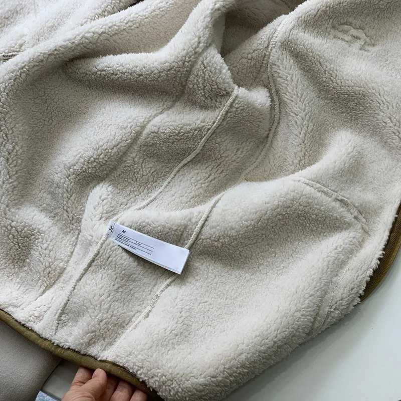 Autumn/Winter Mens giant warm Lamb wool jacket High quality thick warm stand collar solid color base jacket size 2XLXJ241206