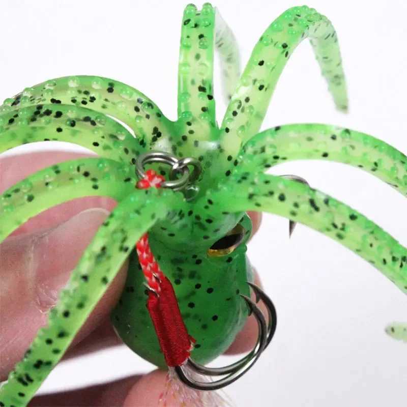 Octopus Bait Doub Hook Artificial Silicone Soft Bait Trip Sinker Octopus Swim Ring for Bass Trout Shad Fishing LureXJ241128