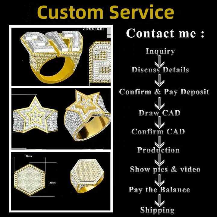 Ready to ship pass diamond tester iced out vvs moissanite diamond rings 925 sterling silver cross hip hop ring
