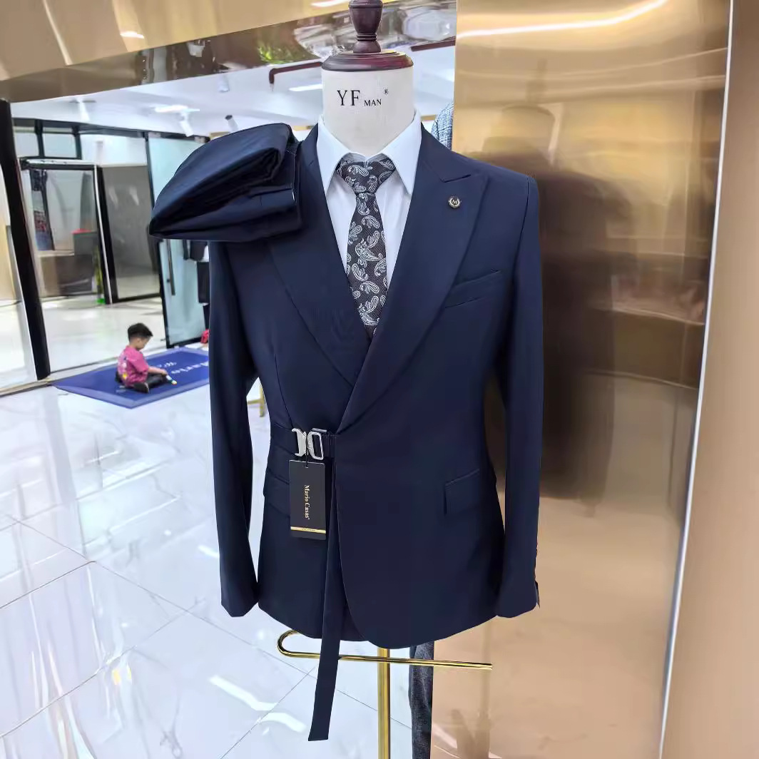 L0881Foreign trade men's handsome wedding casual host suit 2 piece suit