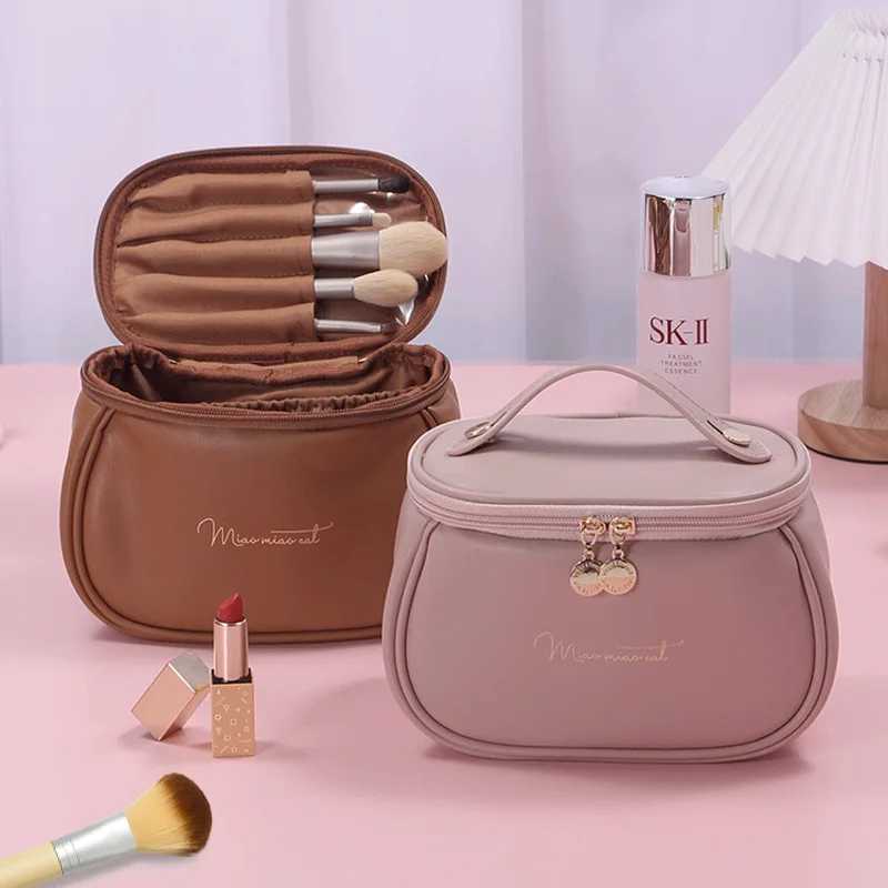 Cute PU Makeup Bag For Women Toiletries Organizer Waterproof Travel Make Up Pouch Female Large Capacity Portable Cosmetic CaseXJ241206