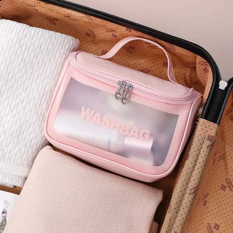 Portable Travel W Bag Female Transparent Waterproof Makeup Storage Pouch Large Capacity Cosmetic OrganizerXJ241206
